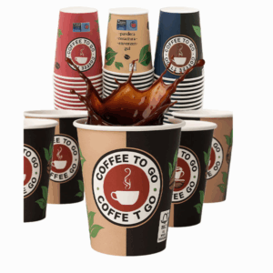 Kaffeebecher – TO GO Creme/Schwarz 300 ml