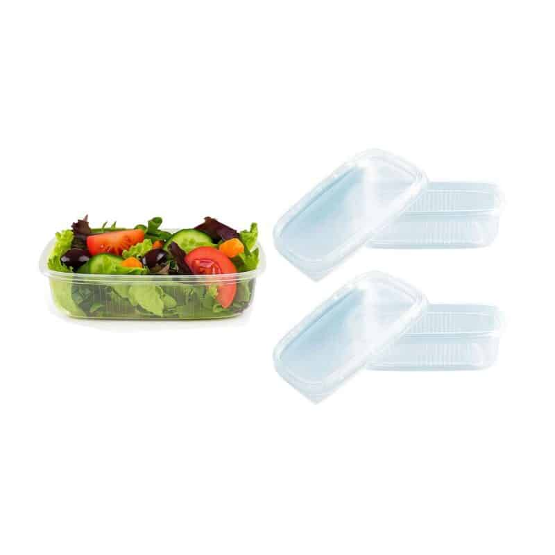 Feinkostbecher mit Deckel Rechteckig - 125ml