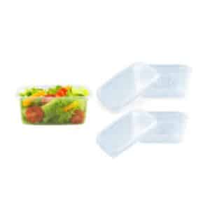 Feinkostbecher mit Deckel Rechteckig - 200ml